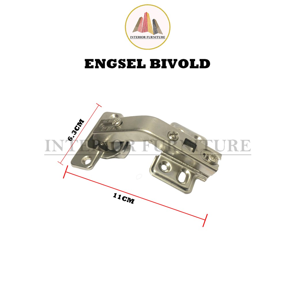 Engsel Sendok Pintu Sudut Bifold Bivold Pasangan Engsel Buaya 180 Derajat Isi ( 1Pcs) , FREE SEKRUP