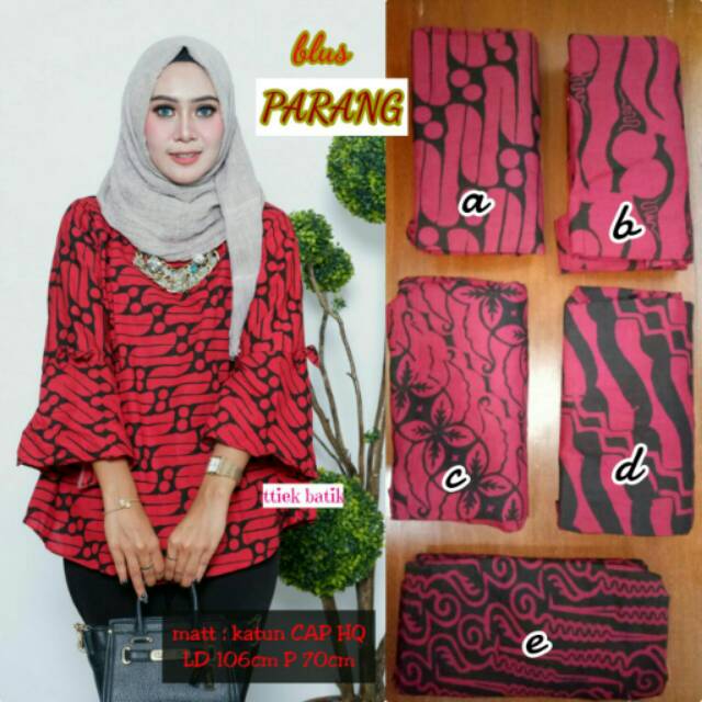BLUS PARANG BATIK MURAH BLUS BATIK MURAH BLUS MOTIF PARANG MERAH BATIK MODERN BATIK INDONESIA