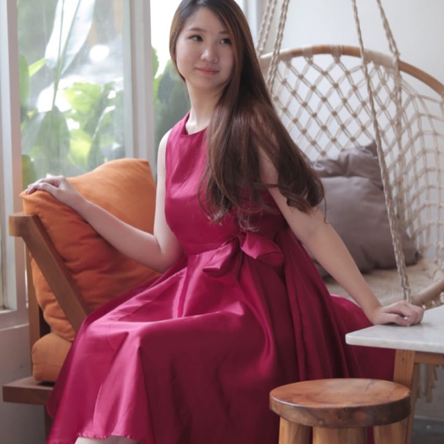 Korean  Satin Midi Dress  S013 Size S L Shopee Indonesia