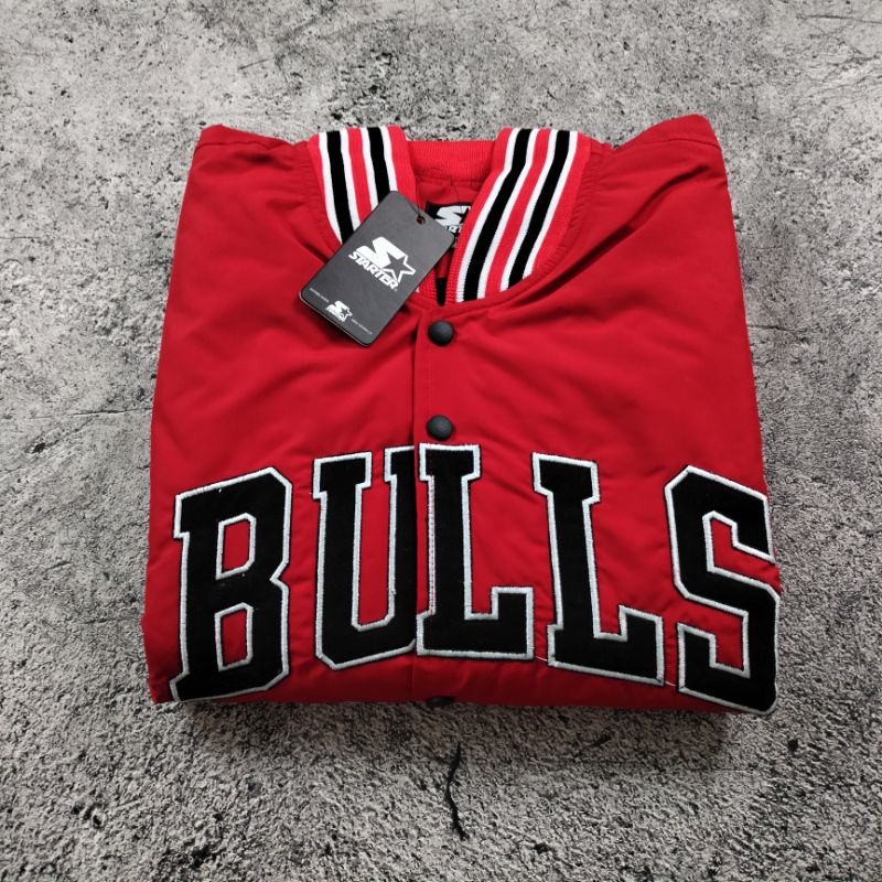 VARSITY CHICAGO BULLS RED FULL BORDIR AUTHENTIC PREMIUM FULLTAG &amp; LEBEL