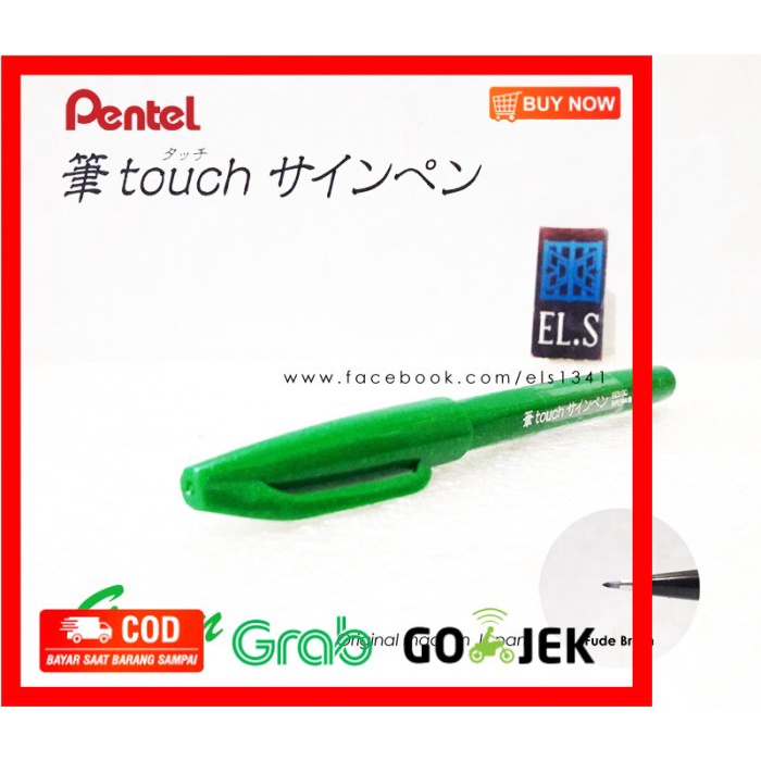 

(BISA COD) Pentel Touch Brush Pen Green