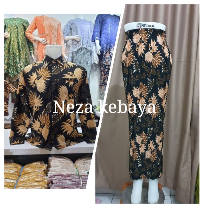 Couple batik rok prisket dengan kemeja//rok duyung//rok lilit//kemeja batik//rok batik