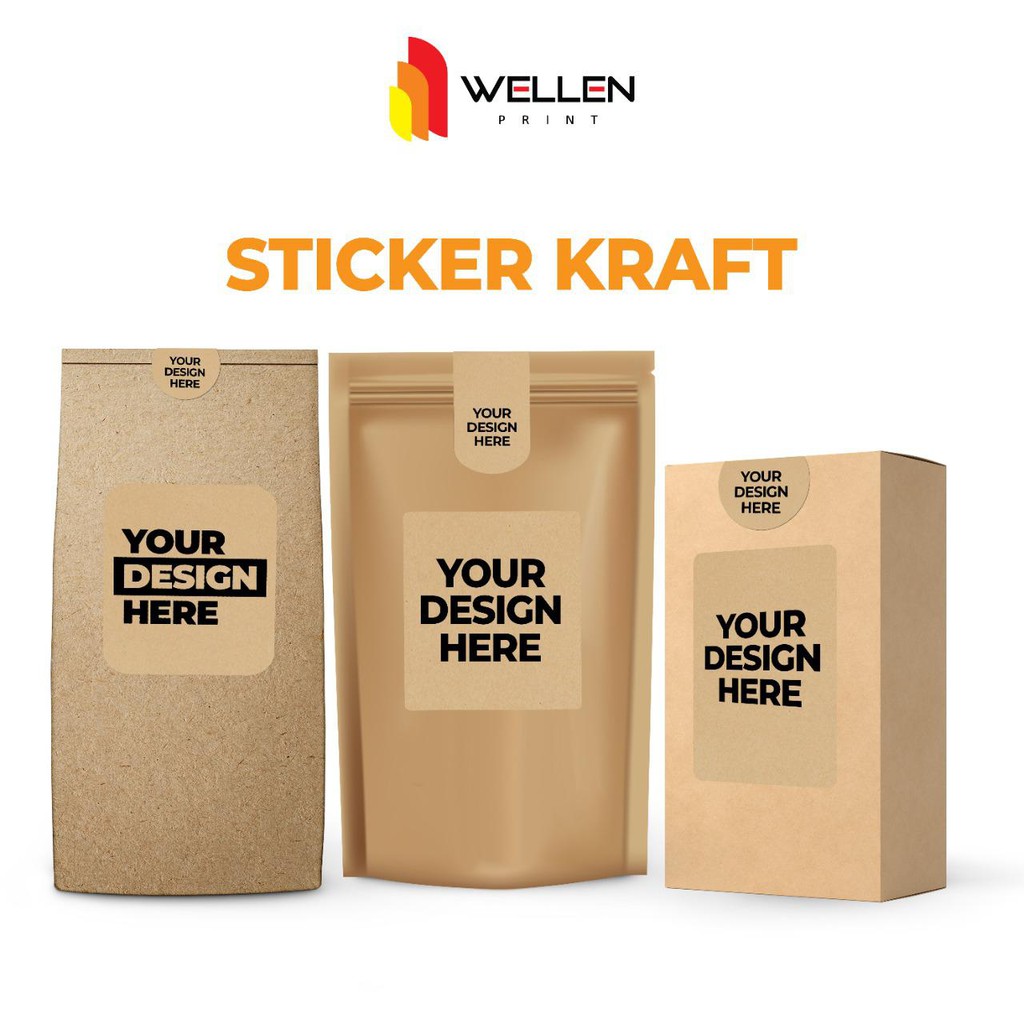 

WELLEN PRINT - Cetak Sticker Craft / Stiker Label Kraft / Lebel Kertas Coklat Custom / Paper / Makanan / A3+