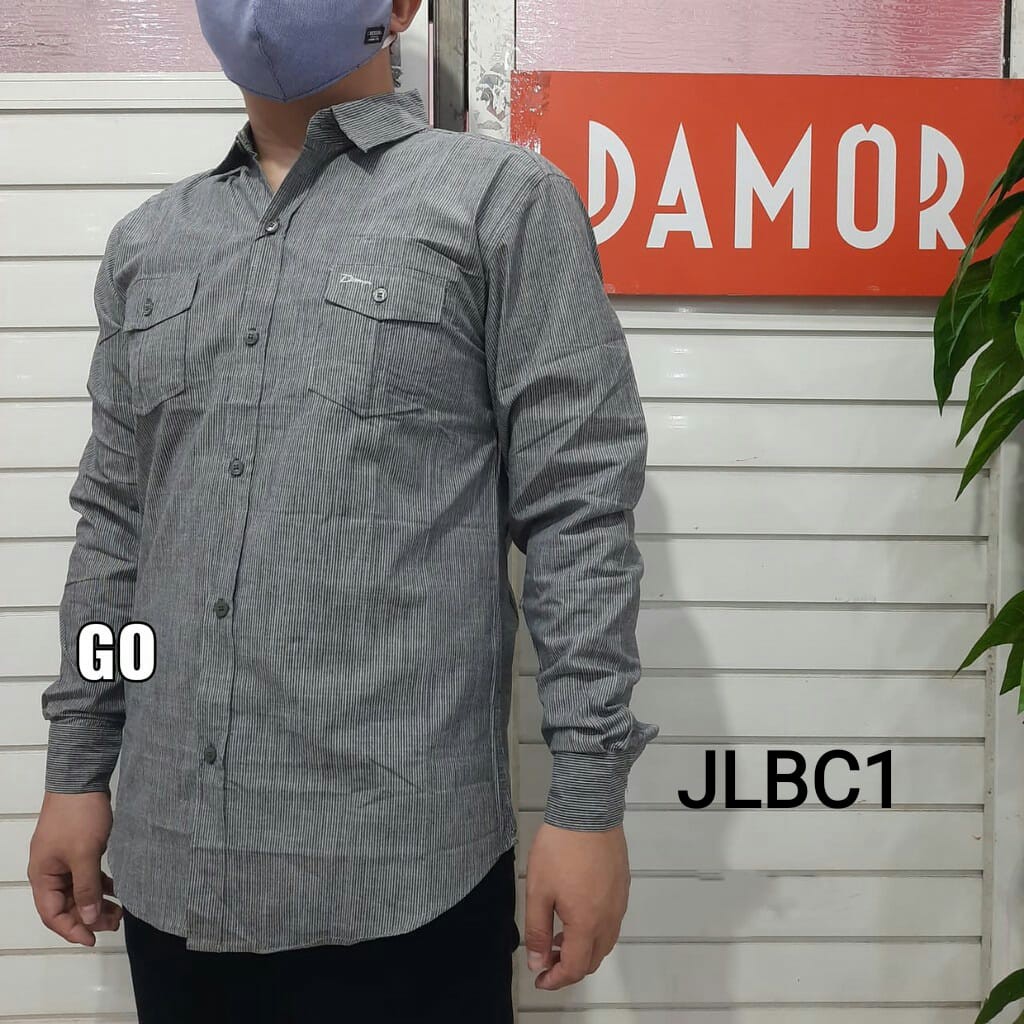 bego JLBC DAMOR(CRESSIDA) KEMEJA Cowok Pakaian Pria Kemeja Slimfit Lengan Panjang