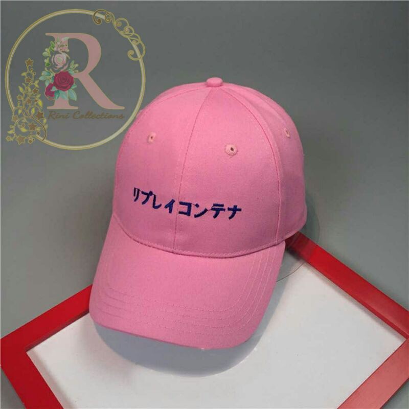 Topi twill baseball pria wanita custom bordir tulisan desain nama sendiri