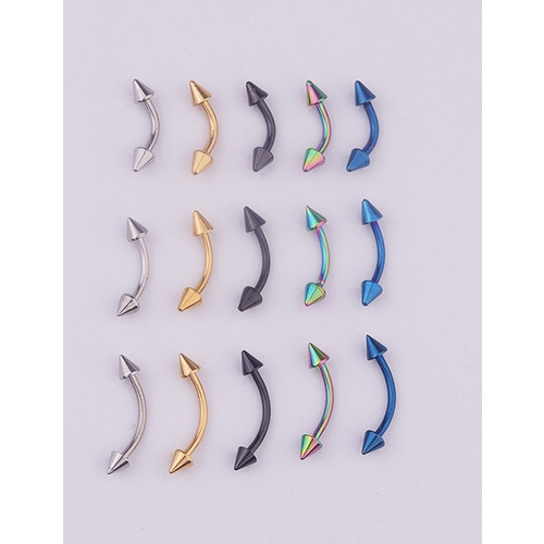 LRC Anting Alis Fashion Colorful Stainless Steel Pointed Eyebrow Nails (1pcs) V49242