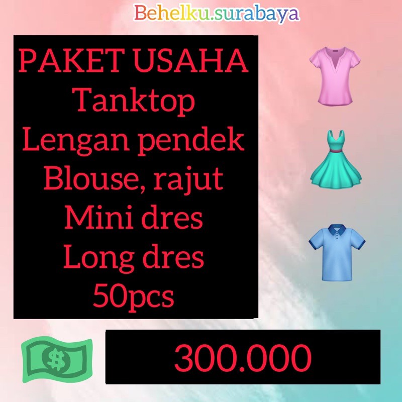 Paket usaha Tanktop 300.000 dapat 50pcs