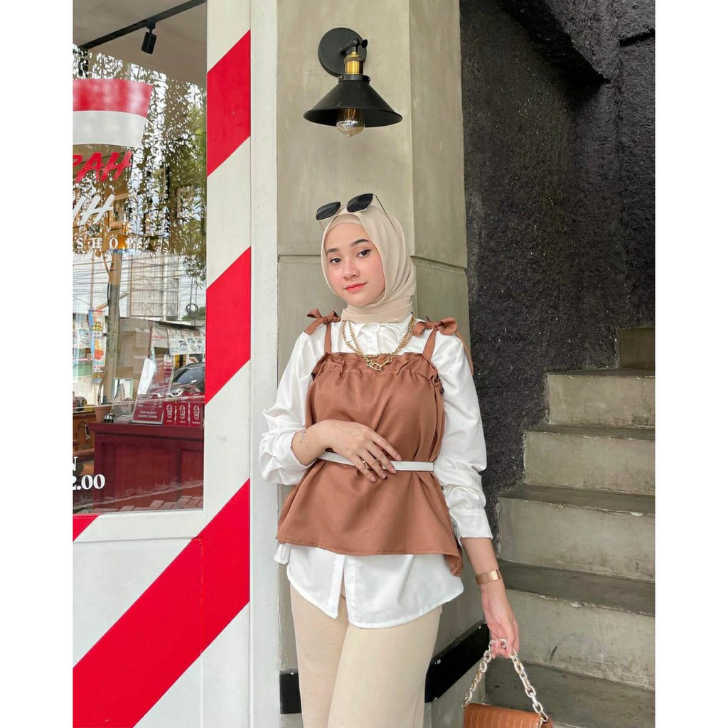 Tobi Blouse 2in1 Atasan Baju Muslim Wanita Remaja Terlaris | Baju Atasan 2in1 Wanita Terbaru | Baju 