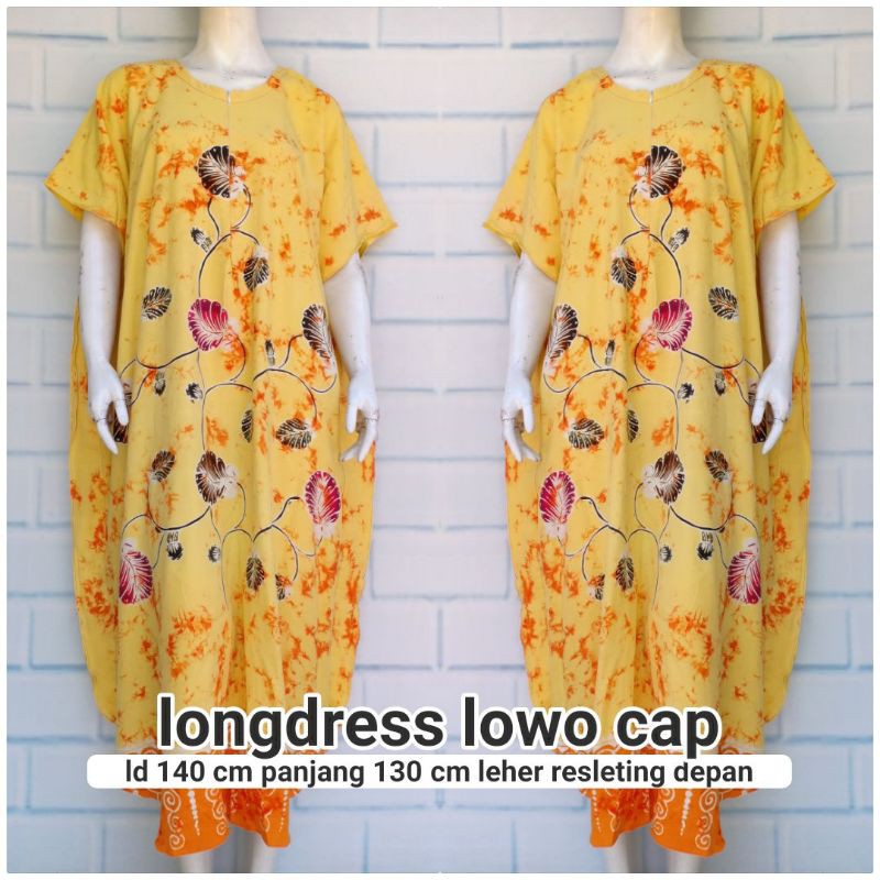 LONGDRES LOWO BALI BATIK SIZE JUMBO 4L BAHAN TEBAL ADEM NYAMAN COCOK BUAT SANTAI FASHION IBU DIRUMAH