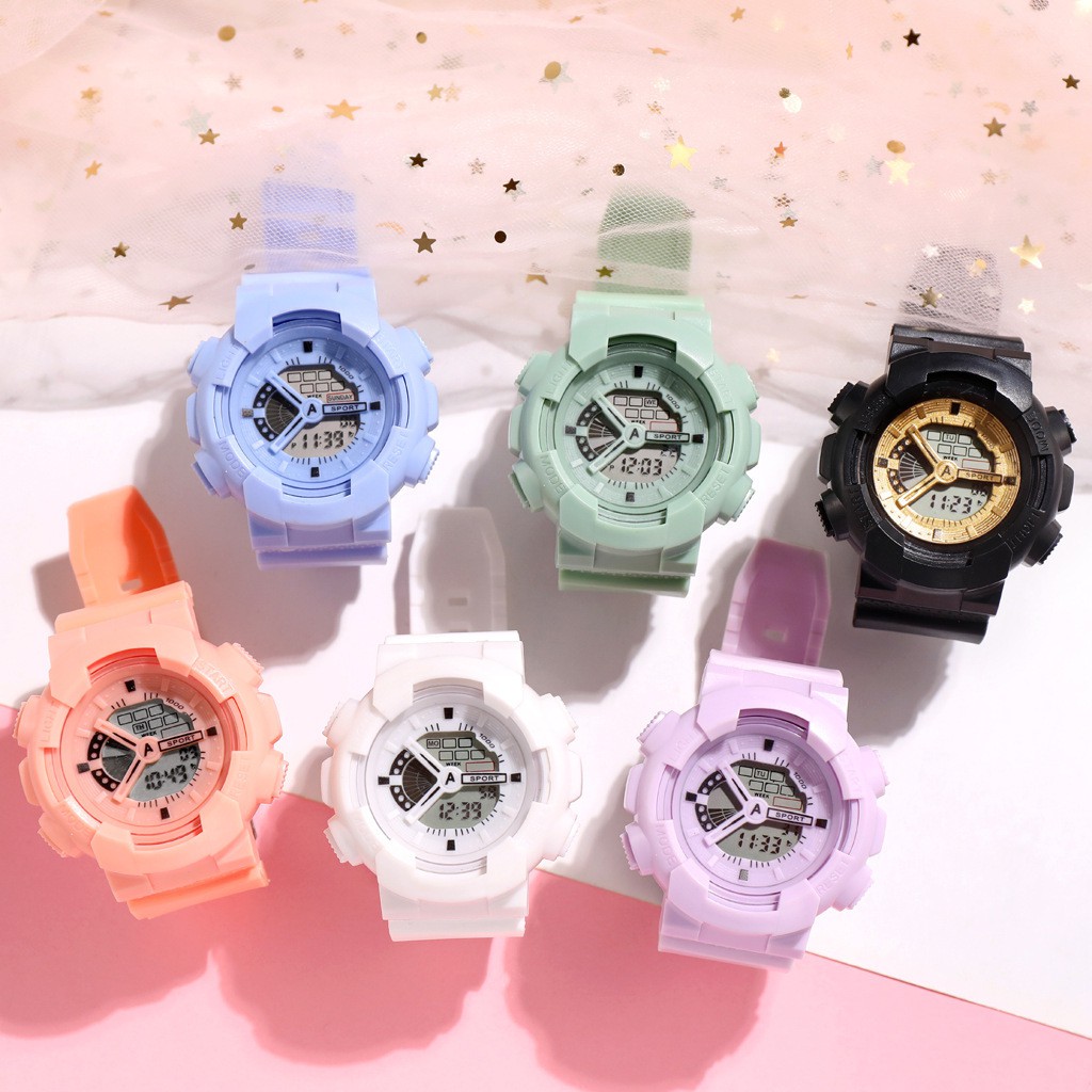 Jam Tangan Elektronik Rubber Untuk Wanita Dan Pria Fashion Style Korean Import