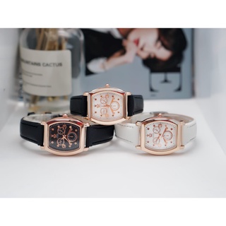 PA Jam Tangan Quartz Strap Rubber PU Analog Casual Gaya Retro Wanita Segi Angka Watch Korean Fashion Balok RM058