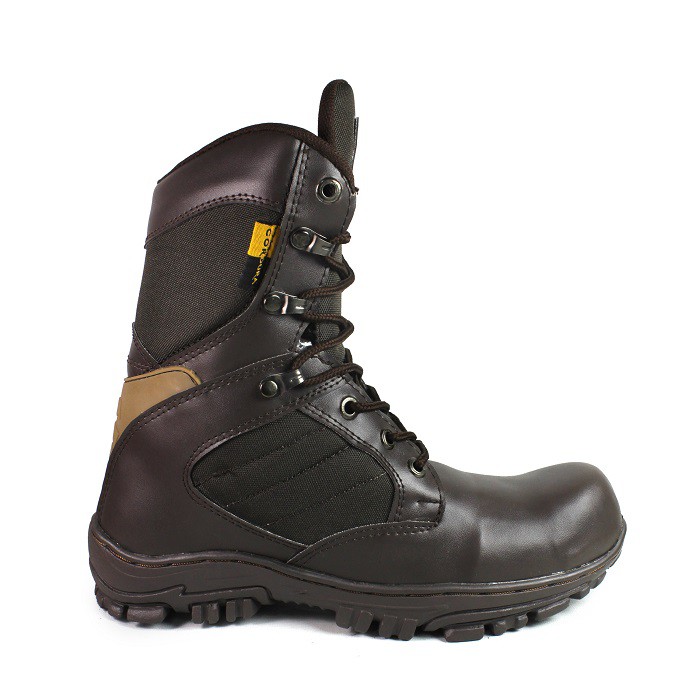 Sepatu Safety Ujung Besi Boots Pria DLT Cheap Sleting Coklat Tinggi 8 inci Sefty Bots PDL PDH Cowok