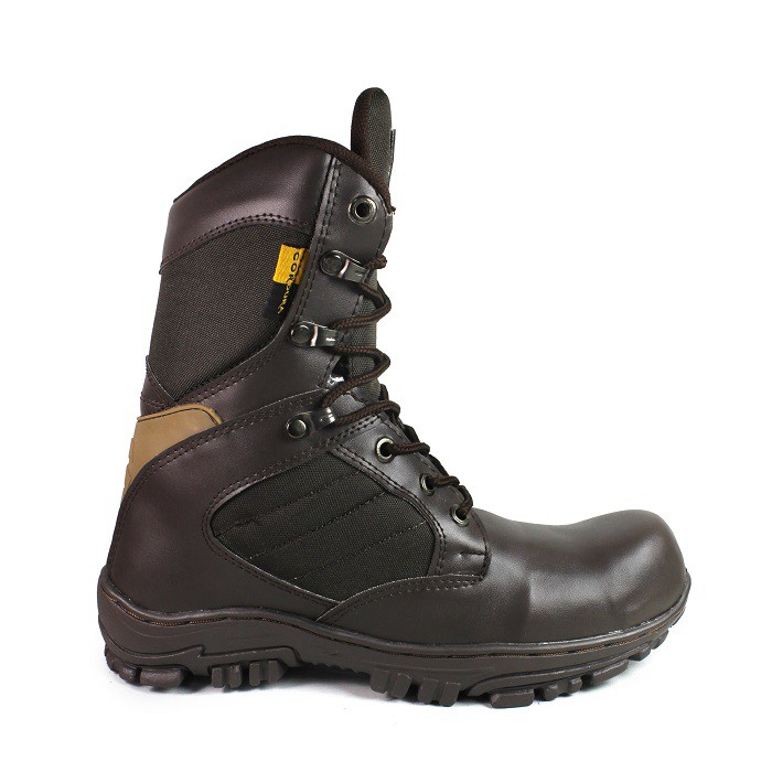 Sepatu Safety Boots Pria Cheap Tinggi 8 Inci Coklat Ujung Besi Tactical Cordura Gurun Kerja Lapangan