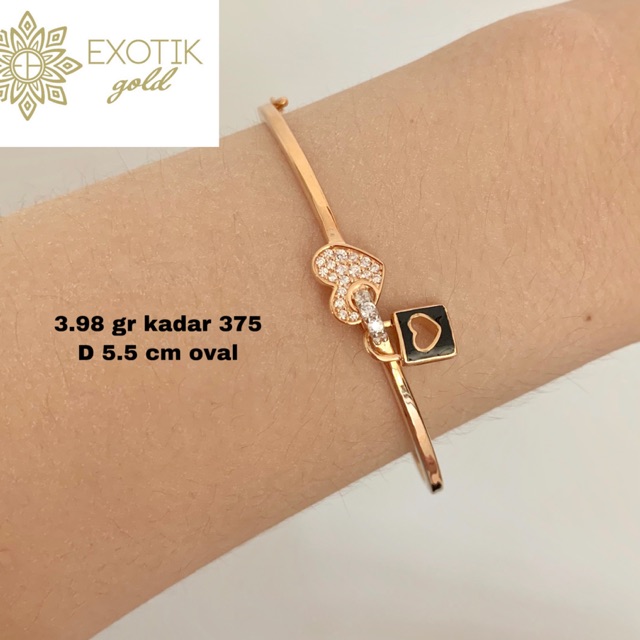 Gelang emas bangle love tiffany n co berat 3.98 gr kadar 375
