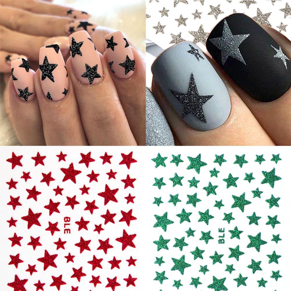 Mxbeauty Stiker Nail Art 1PC Shiny Nail Art Dekorasi Perekat Diri Anak Perempuan 3D Nail Slider