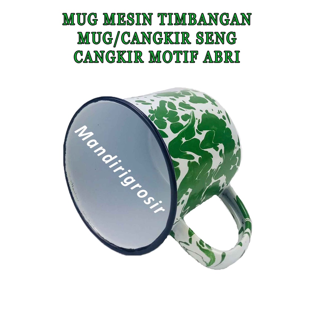 Mug Enamel * Cangkir + Tutup * Mug Loreng Jadul * Cangkir Seng Bercorak