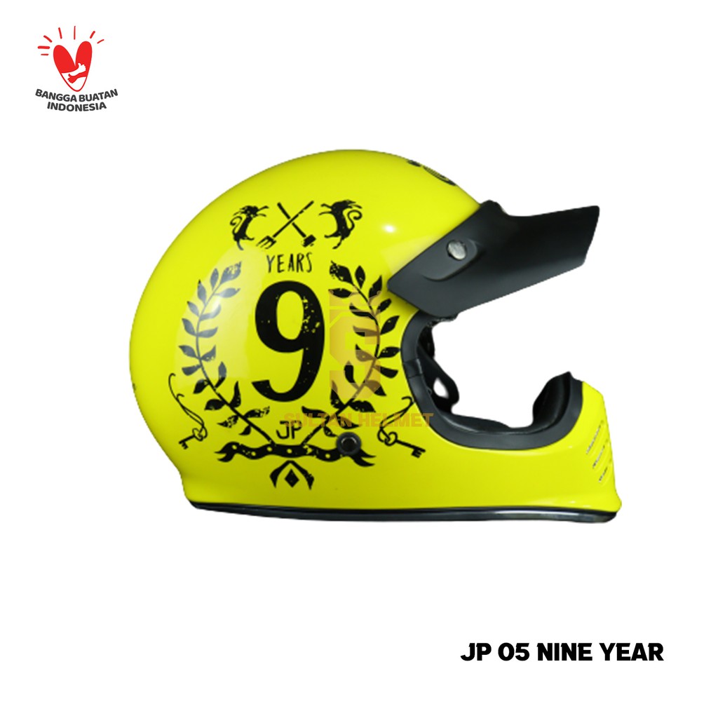 HELM JPX RETRO SIGNATURE MOTIF YELLOW CAKIL