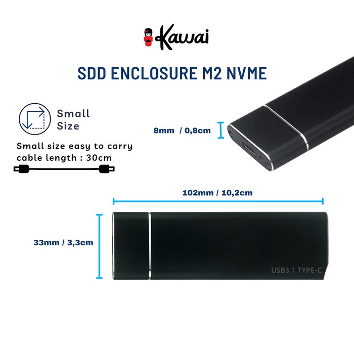 iKawai SSD Enclosure M2 NVMe Internal USB 3.1 Type C