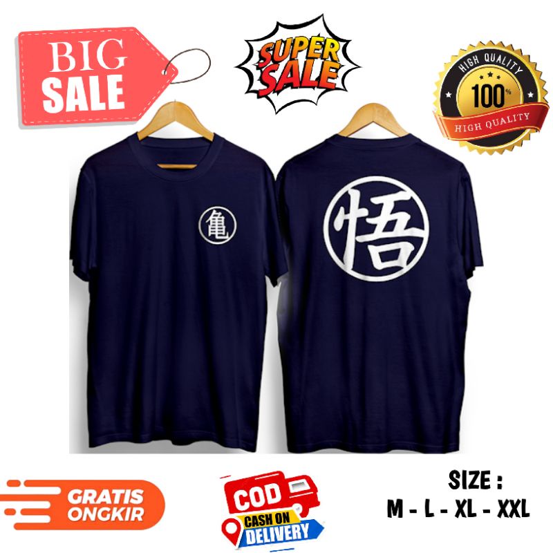 Kaos Baju Distro Pria/Wanita Aksara China - Anime Dragon bal - Kaos Baju Distro Unisex Anime Goku