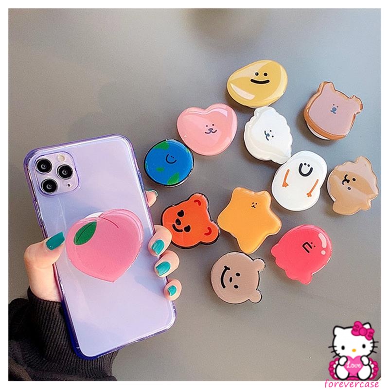 Cartoon Phone Fashion Kawaii Holder Stand Popsocket Cute Art Bracket Floding Funny Pvc Mobile Silicon Holder