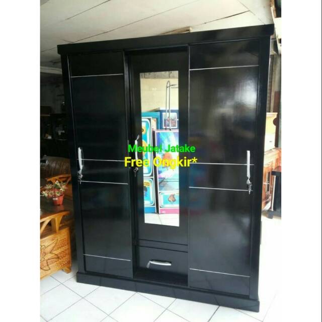 Lemari Pakaian 3 Pintu Geser Sliding Minimalis Ekonomi Cantik Shopee Indonesia