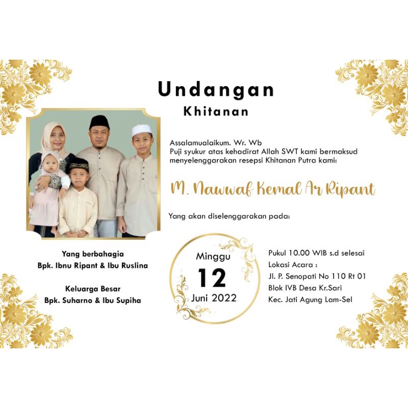 Kartu punjungan khitanan dan pernikahan, kartu nasi, undangan kopi