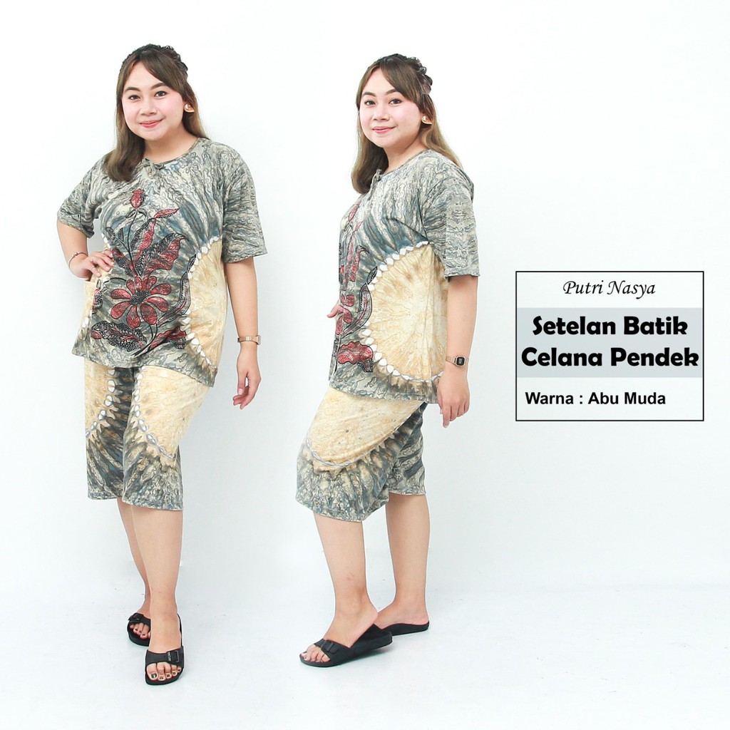 setelan batik jumbo celana pendek / baby doll jumbo / kulot jumbo / piyama jumbo / pakaian santai