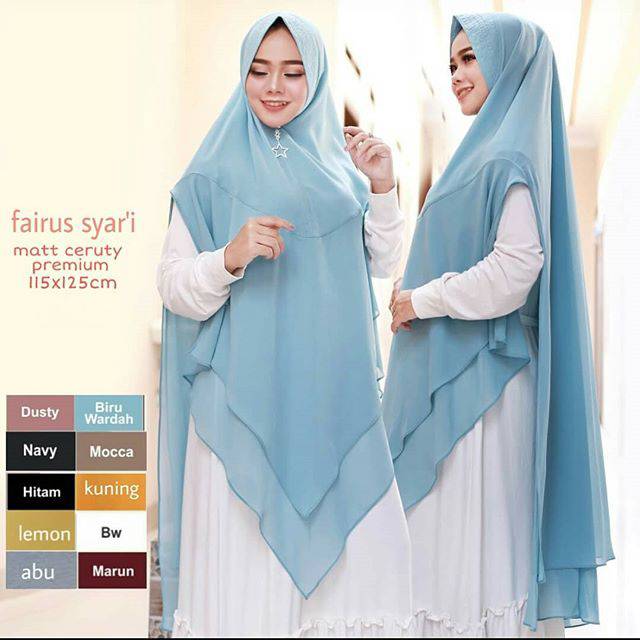 Khimar hijab kerudung syar'i / fairus/Jilbab Khimar Terbaru 2022 / Khimar Instant Terbaru / Kerudung