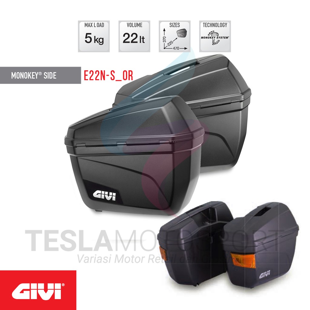 Box Boks Motor Givi E22N-S_OR LED Side Box Samping Monokey System