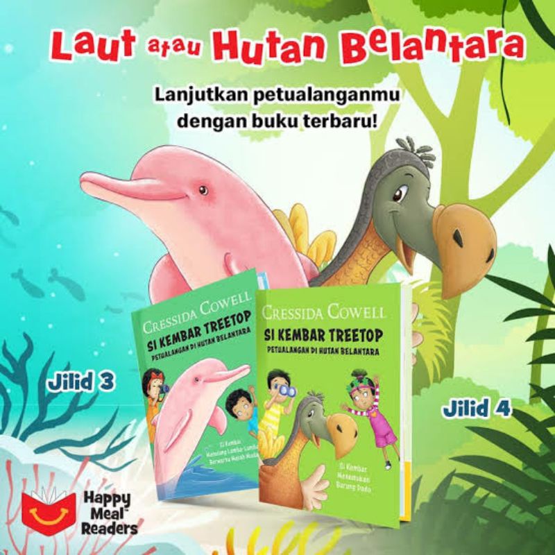 Buku happy meal petualangan si kembar treetop cressida cowell