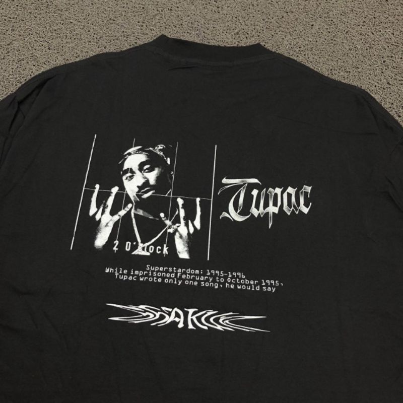 TSHIRT KAOS PRIA TOXIC1805 TUPAC BLACK VINTAGE PREMIUM AUTHENTIC