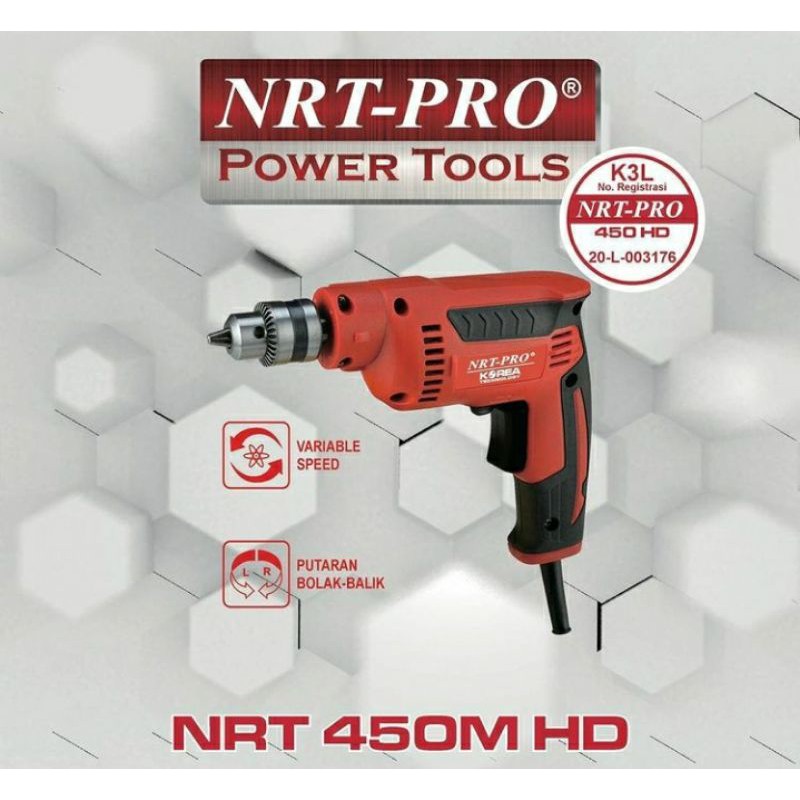 BOR NRT PRO 10MM - NRT-PRO ELECTRIC DRILL 10 MM 450HD
