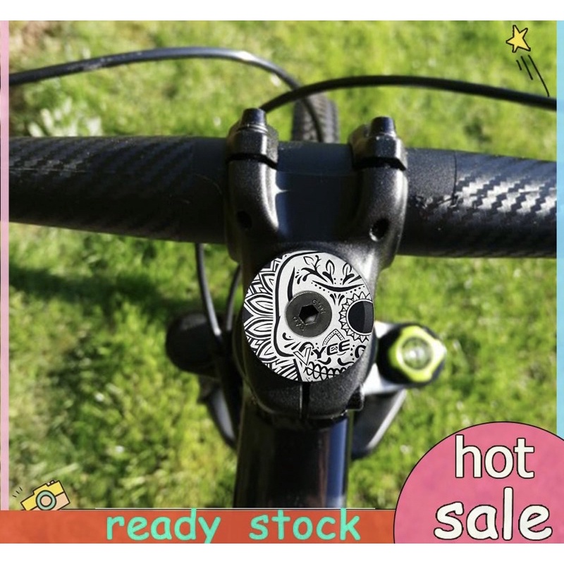 Top Cap Stem Sepeda Black Pattern Screw 28,6 mm Fork Headset Cover