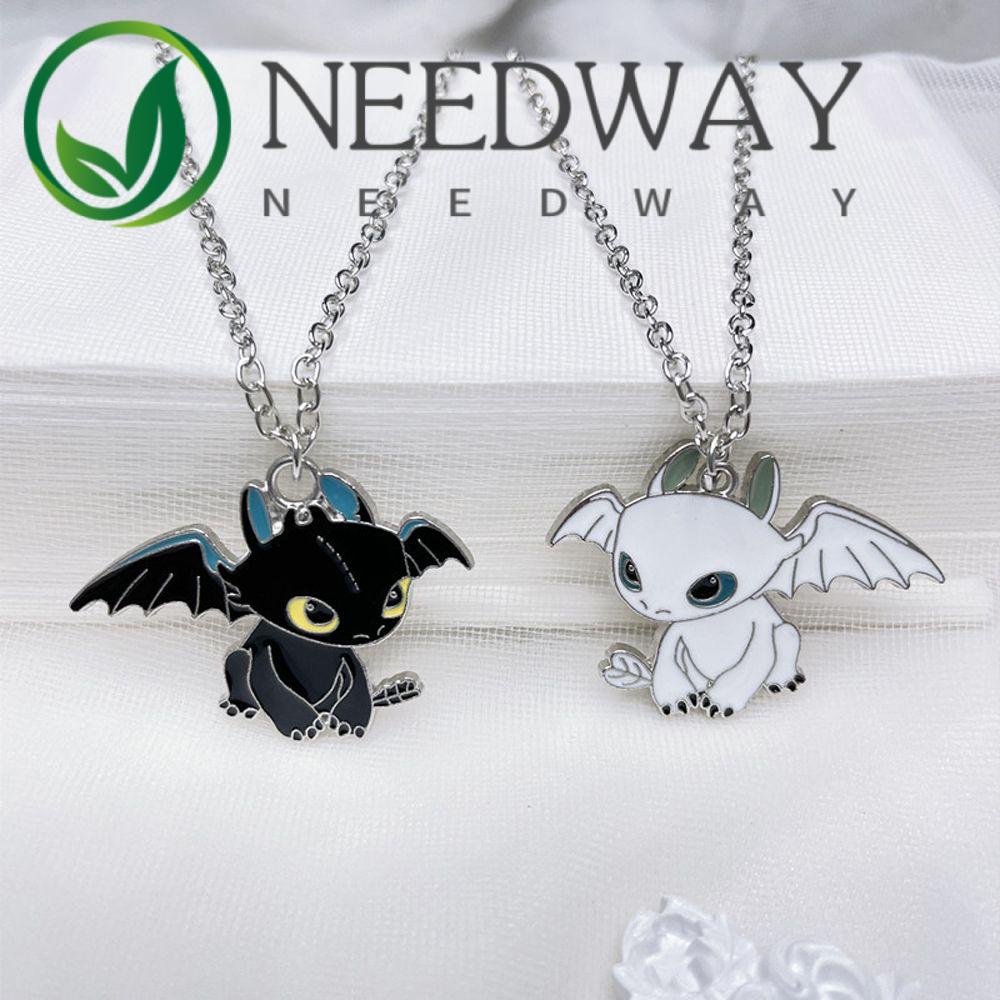 Kalung Liontin Kartun Anime How To Train Your Dragon Toothless Dragon Model Gantung Warna-Warni Untuk Pasangan