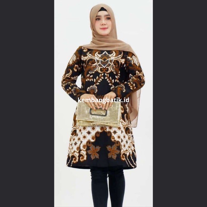 Baju Atasan Wanita Fashion Muslim Tunik Batik Modern