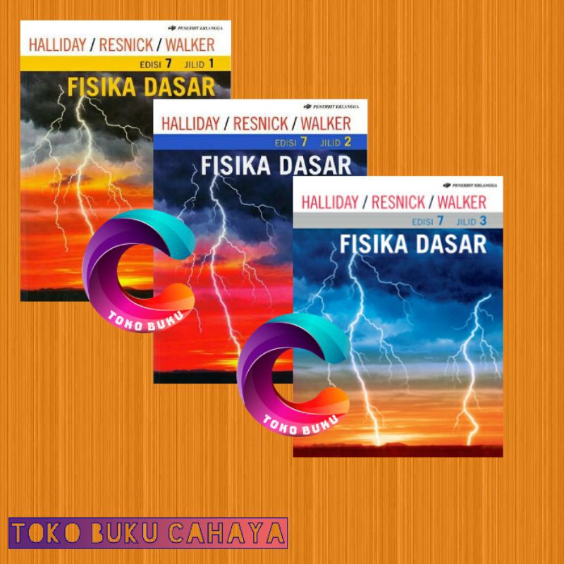 BUKU FISIKA DASAR HALLIDAY JILID 1 2 3 edisi 7 original asli 100% PENERBIT ERLANGGA