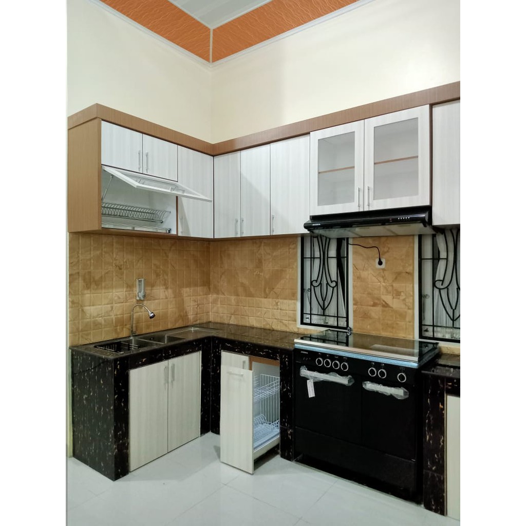 KITCHEN SET HPL KAYU / KITCHENSET MINIMALIS / KITCHEN SET CUSTOM MURAH Lemari Dapur Murah dan Mewah