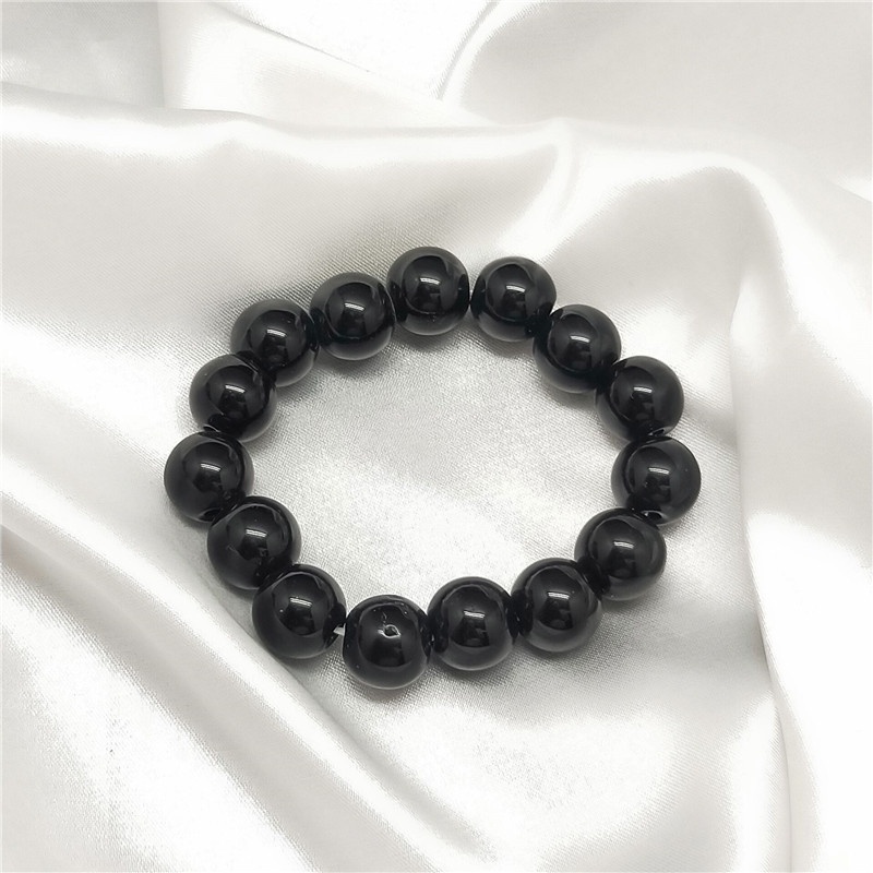 Imitasi obsidian gelang hitam gelang hadiah