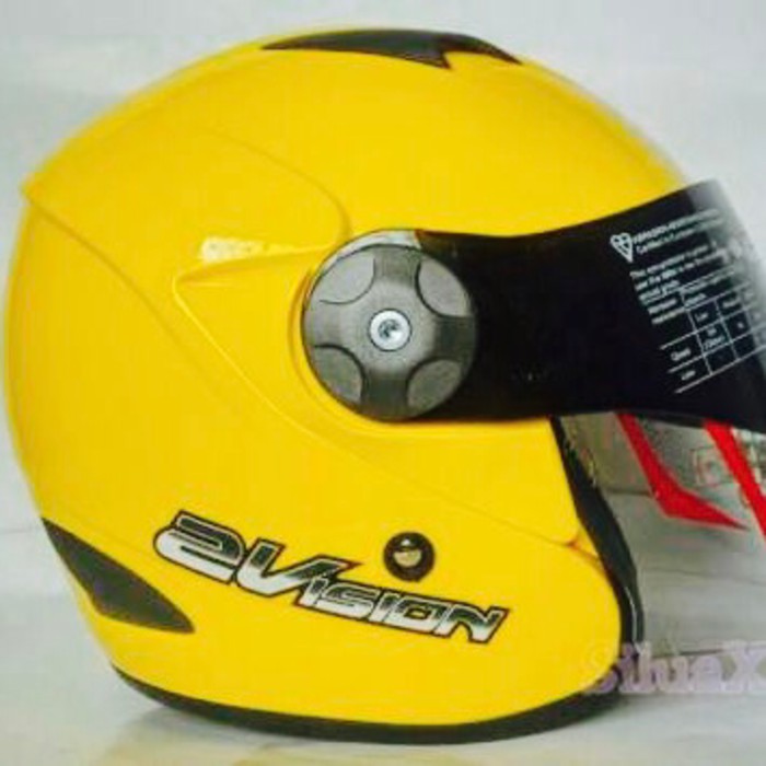 KYT 2 vision yellow kuning golkar 2vision helm double visor
