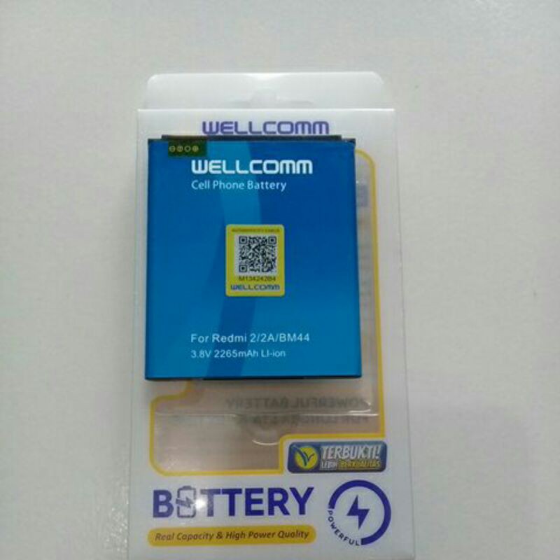 Batre Battery Batrai WELLCOMM Xiaomi redmi 1/1s. Redmi 2/2s/BM44