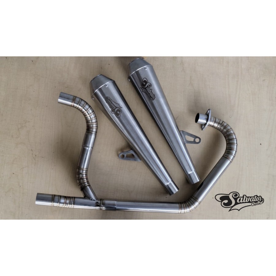 Knalpot Kawasaki W175 Double Silincer Kanan KiriKERENN