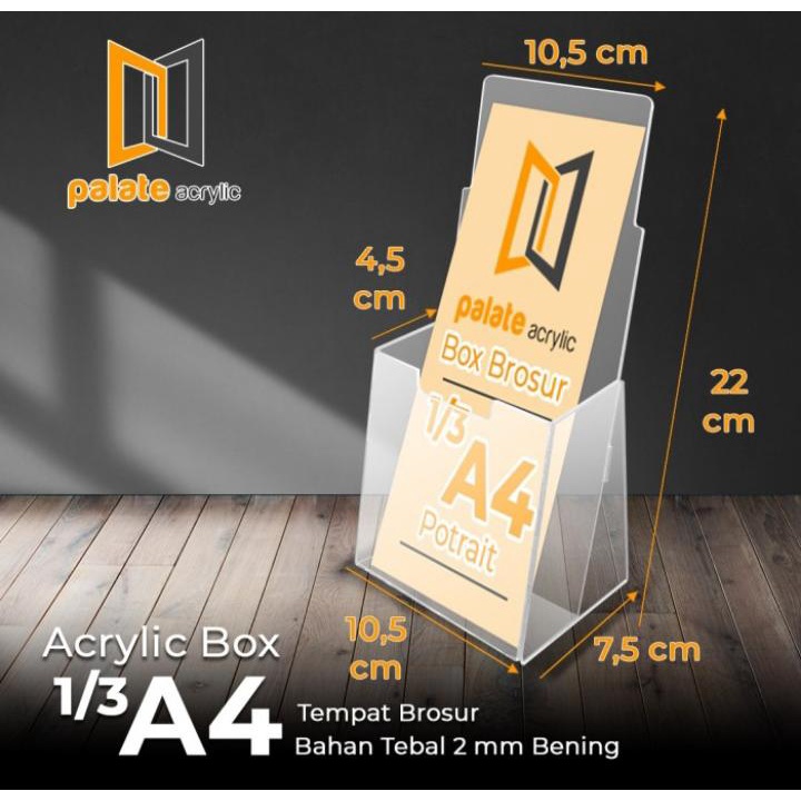 

RAK/TEMPAT BROSUR BROCHURE ACRYLIC/AKRILIK UKURAN 1/3 A4 PREMIUM