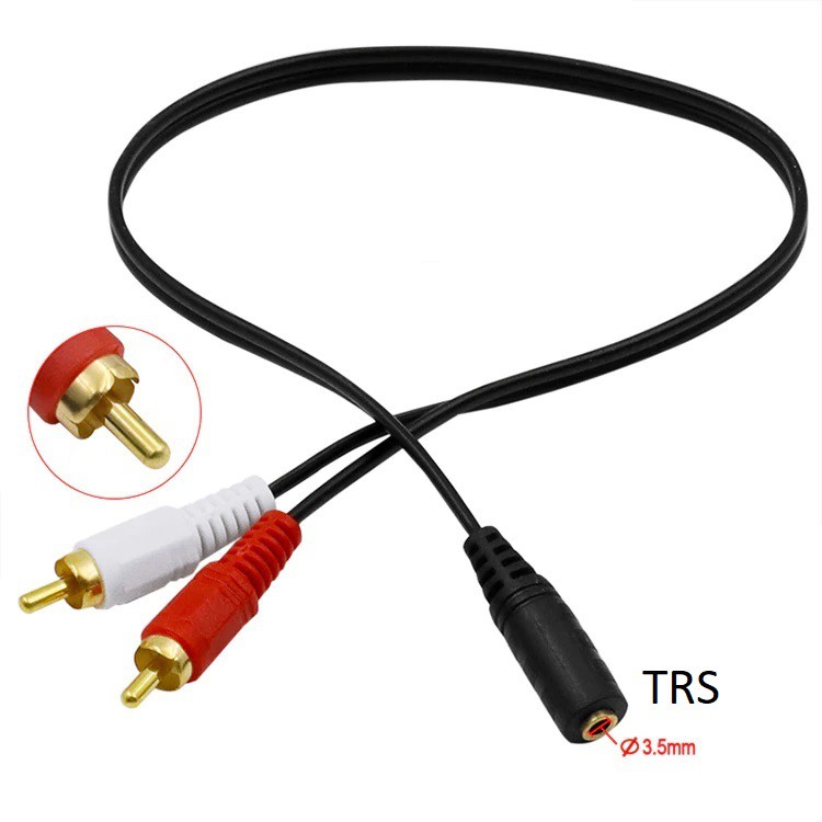 KABEL AUDIO 3.5mm FEMALE TRS TO 2 RCA MALE L/R AUX SOUND STEREO HIFI