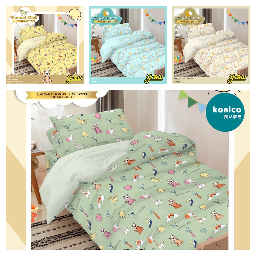 KONICO kain Katun sprei Meteran Motif karakter anak  ANIMAL Bts Tabur Star Esra Grow Catra