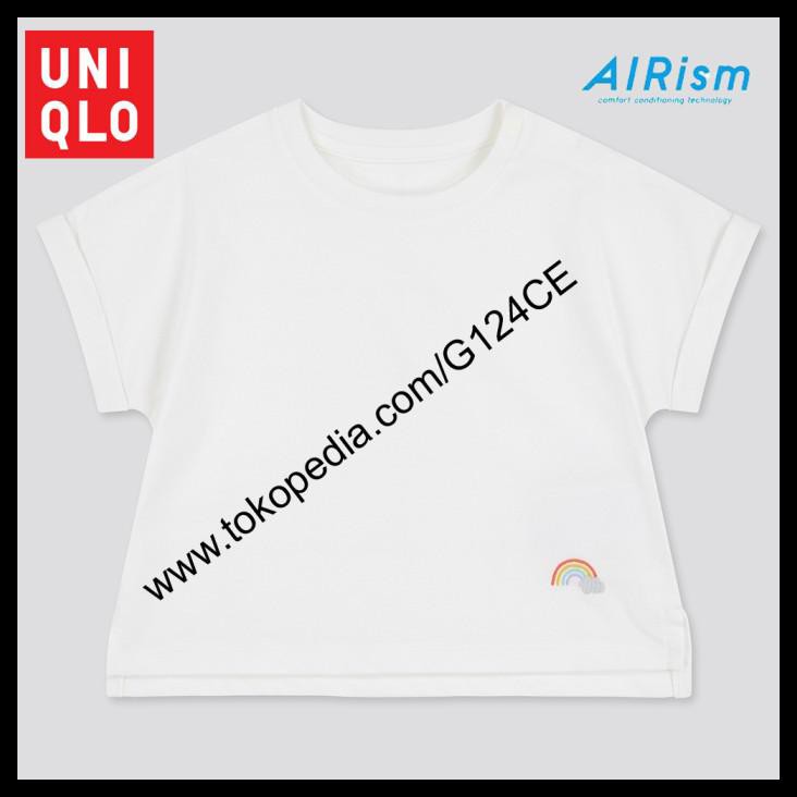 BANTING HARGA KAOS UNIQLO BABY TODDLER AIRism KATUN T-SHIRT BAYI LENGAN PENDEK WHITE