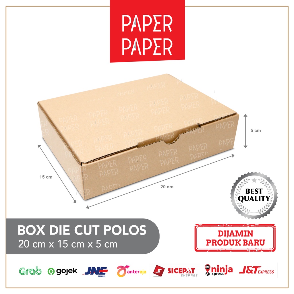 

Kardus Box Karton Die Cut 20x15x5 Polos - Baru - Murah