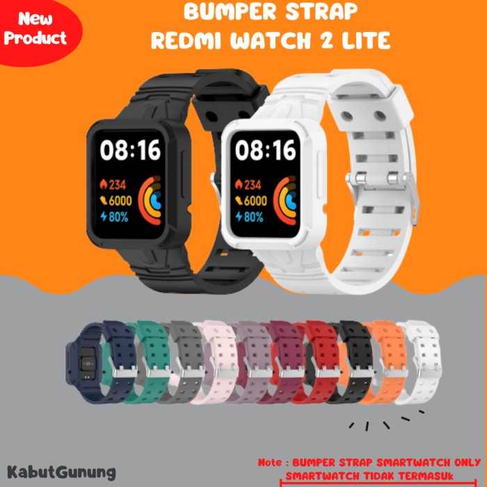 Silicone Rubber Strap with Bumper Case Cover for Redmi Watch 2 Lite