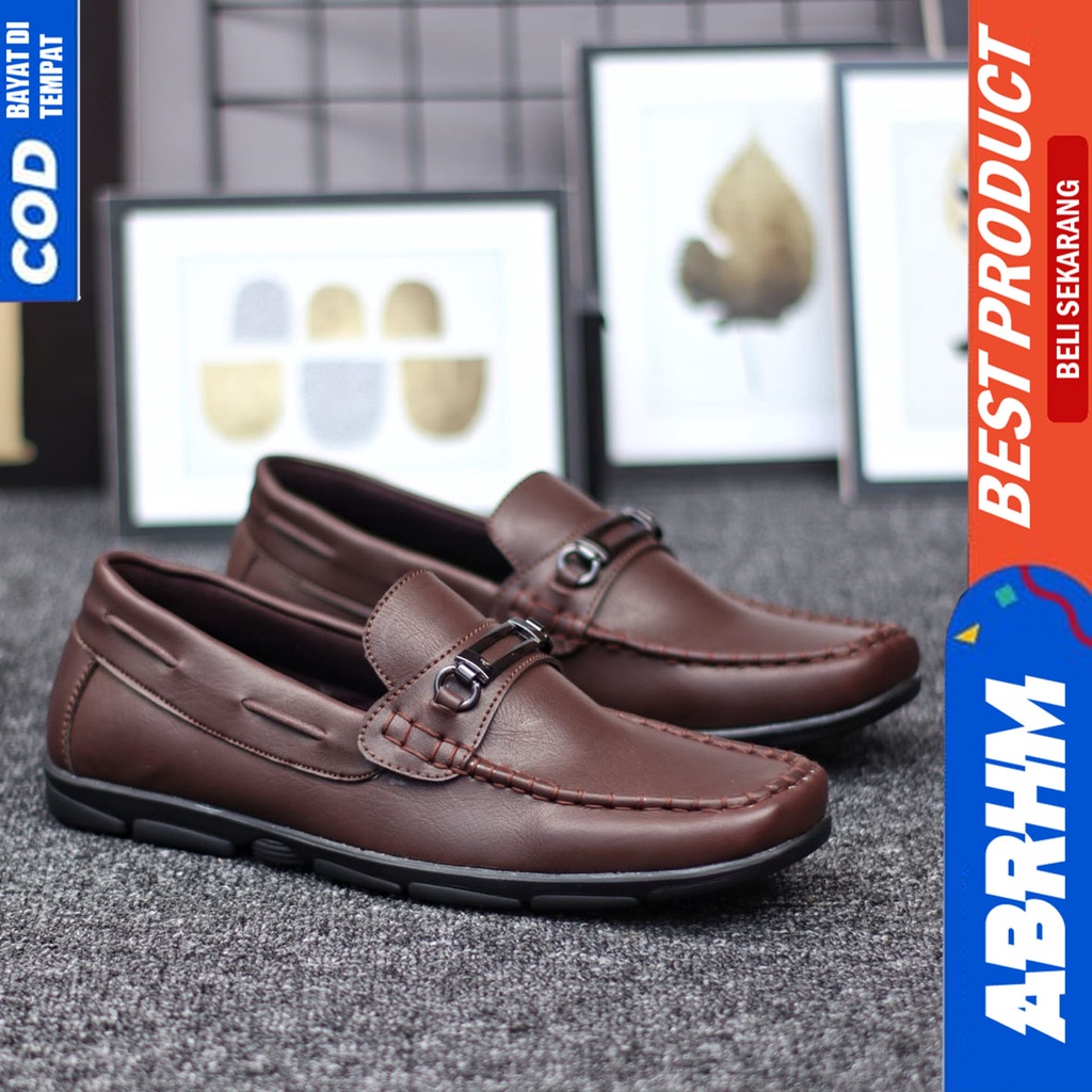 Sepatu Formal Kerja Pantofel Casual Hitam Pria Abrhm Tobi