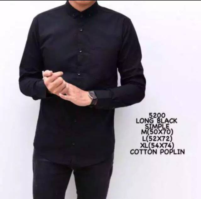 Kemeja polos  pria bahan katun leher non ciangi slimfit