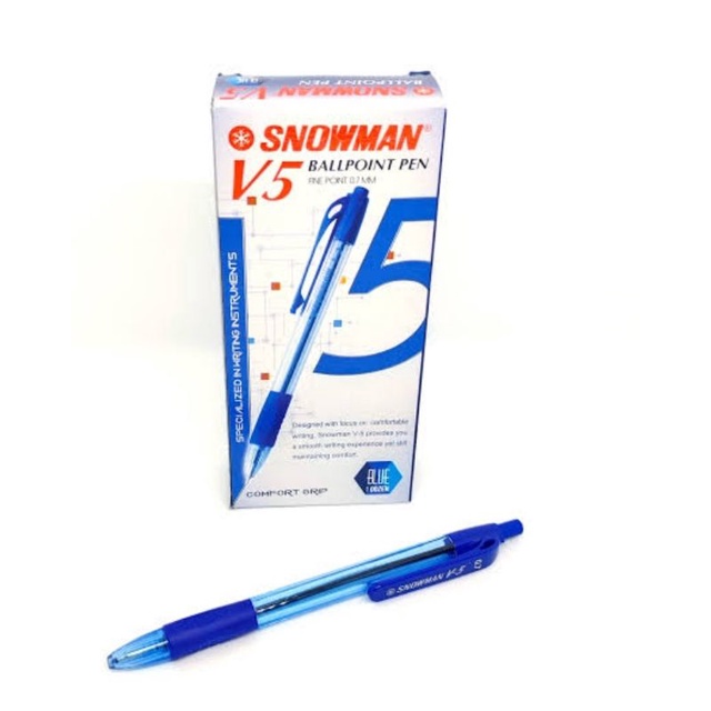 

Pulpen Bolpoin Snowman V5 Biru TERMURAH